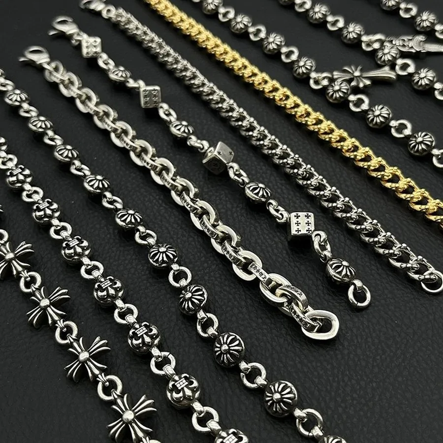 Silver-tone and gold-tone chain bracelets with assorted link patterns