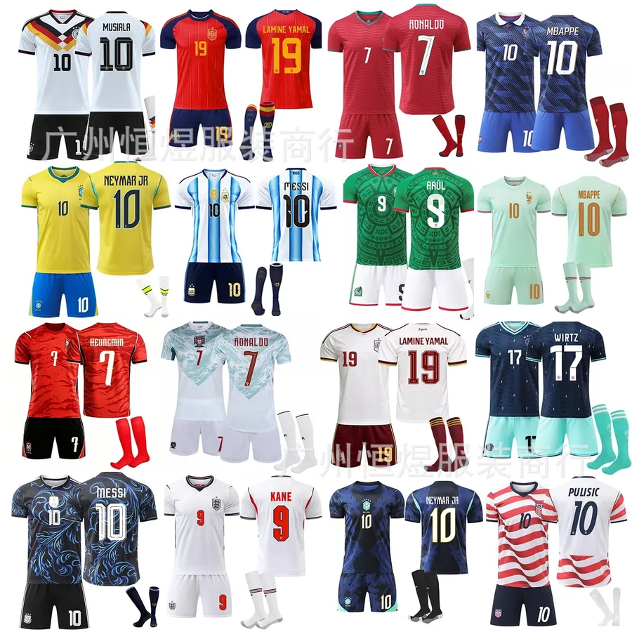 Football jerseys in multiple team colours